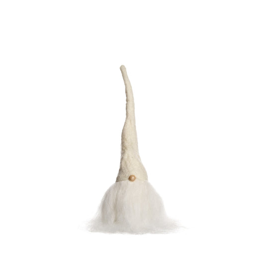 12" Gnome with Wood Base and White Cap